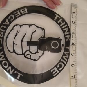 Ice Black and White "Think Twice" Decal